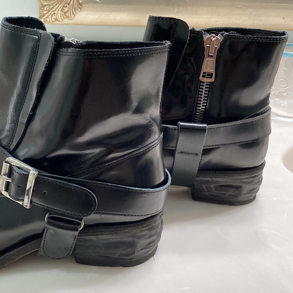 All Saints Jules Biker Boot Womens Size 7/40. Leather, distressed heel, Cool AF - Picture 4 of 11